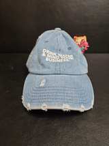 Drink Water & Mind Your Business Distressed Denim Hat - Image 2