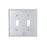 Hubbell RACO 2 -Gang Standard Size Gray Metal Indoor Toggle Wall Plate - Image 1