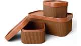 LA JOLIE MUSE Fluted Cardboard Storage Baskets Set of 3 Chocolate Brown - Image 1