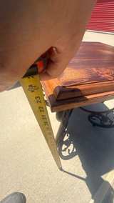 Rustic Wrought Iron and Wood End Table - Image 3