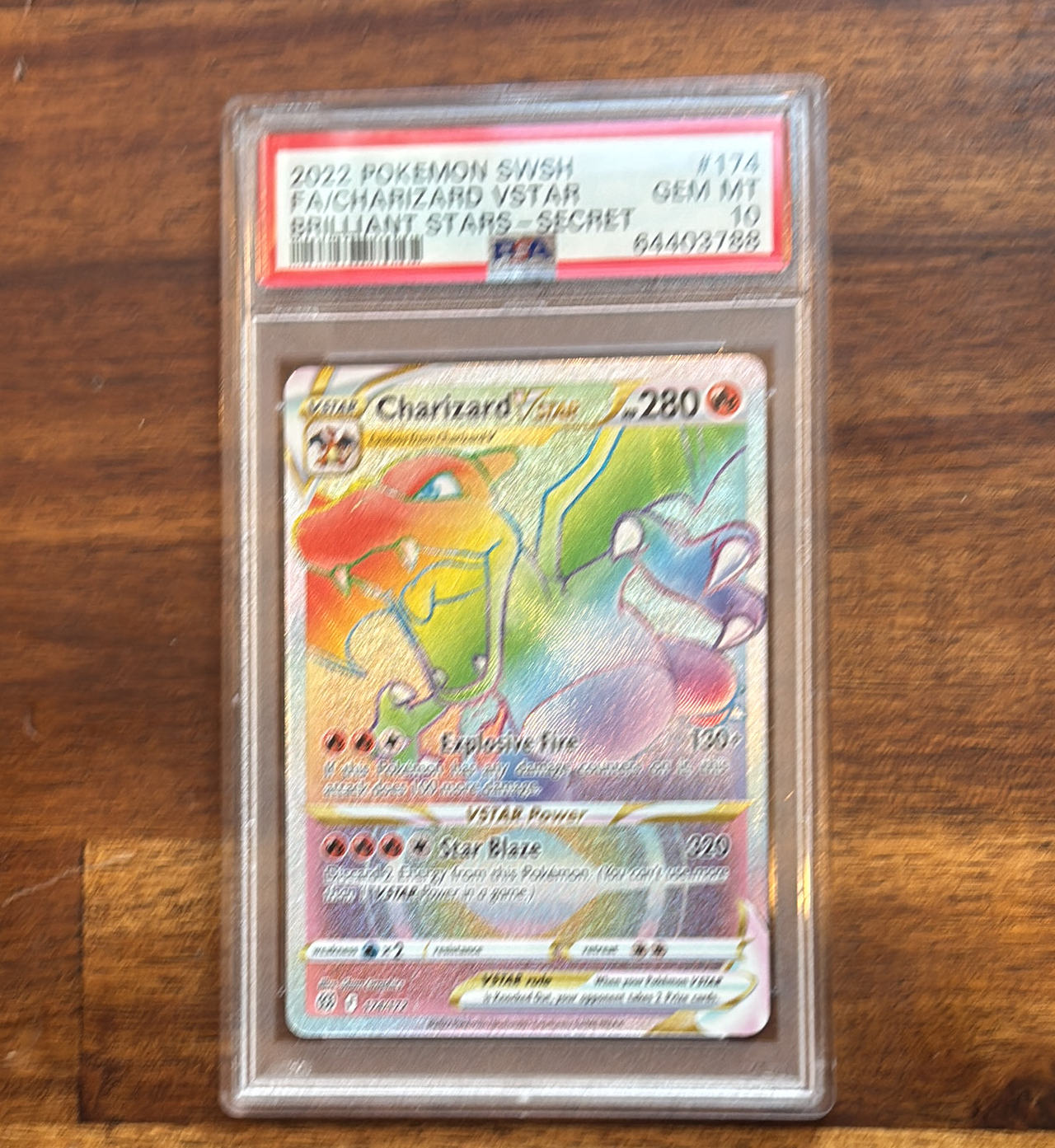 2022 Pokemon SWSH Brilliant Stars Secret Charizard VSTAR PSA 10