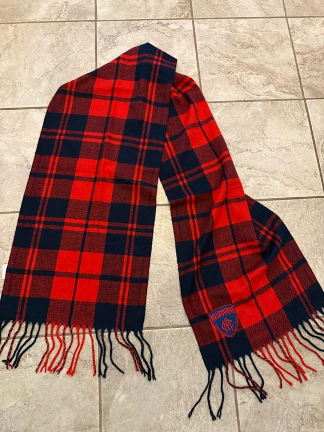 AFL Melbourne Demons Plaid Scarf