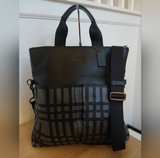 Coach Charles Foldover Plaid Tote Bag Black/Gray - Image 4
