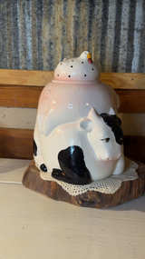 Vintage 1991 Stacked Farm Animal Ceramic Cookie Jar - Image 3