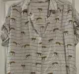 Jane Delander Leopard Print Striped Button Down Shirt - Image 2