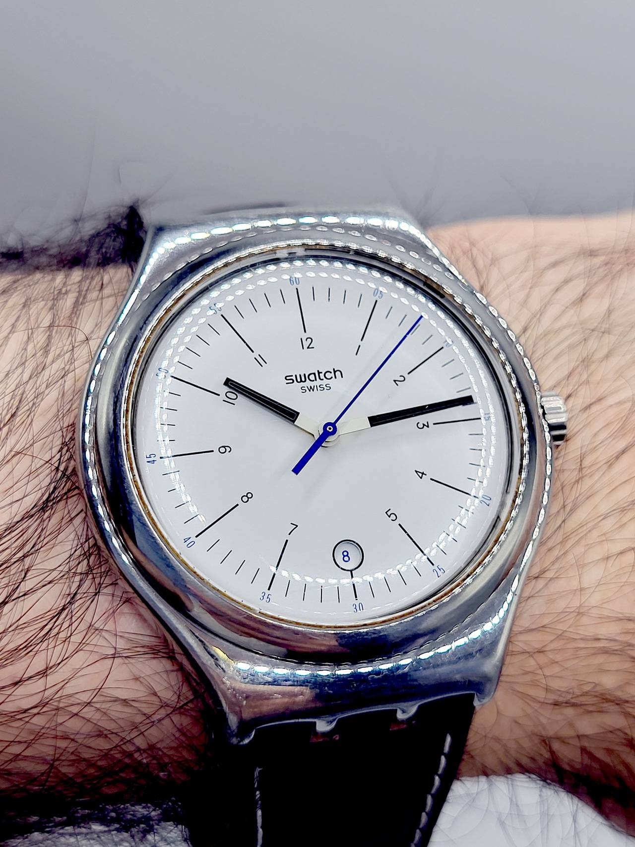 Swatch Irony Big White Dial Stainless Steel Watch
