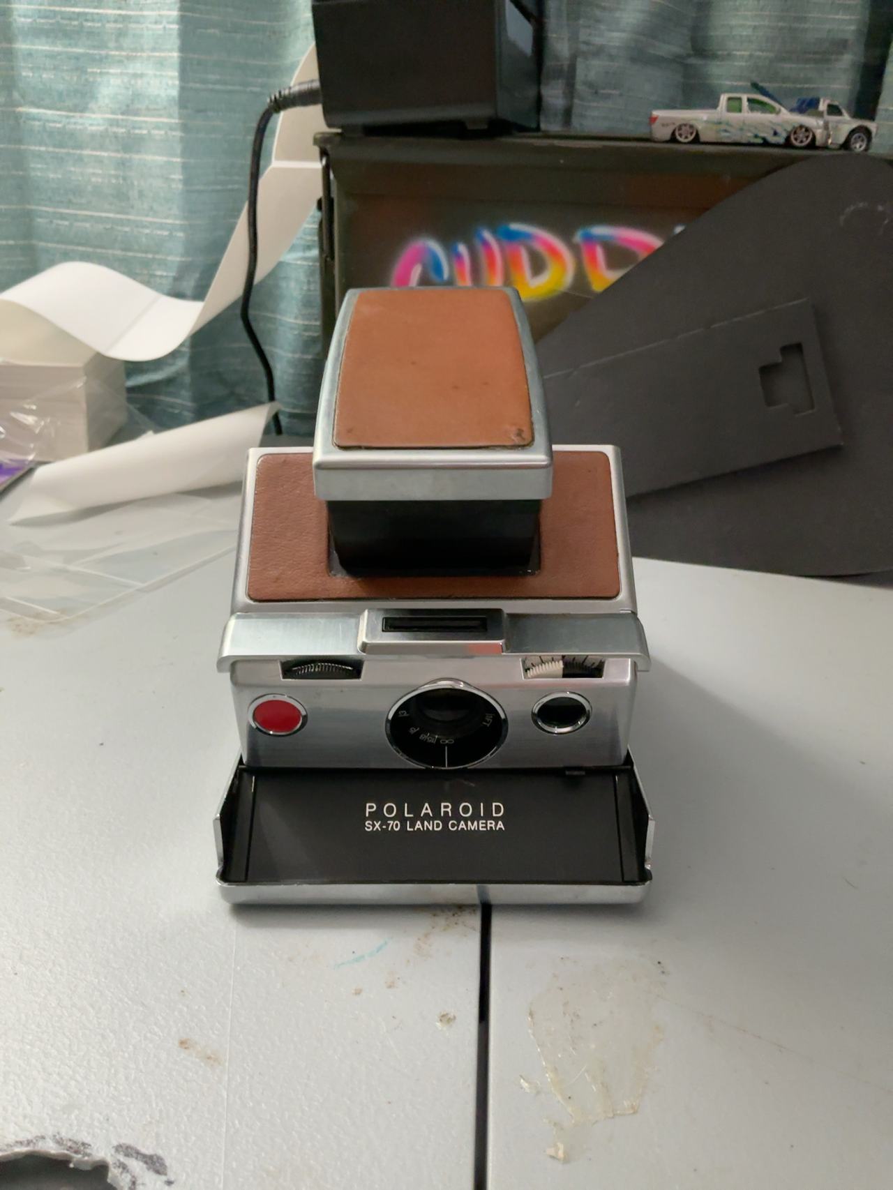 Polaroid SX-70 Original Chrome Instant Land Camera with Brown Leather