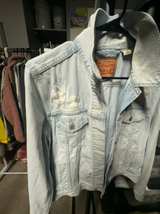 Women’s Levi's Denim Jacket Blue with floral stitching size XL, (fits short) - Image 1
