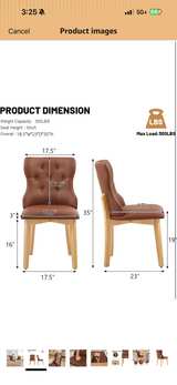Tufted Wingback Faux Leather Dining Chairs (Set of 2) - Image 4