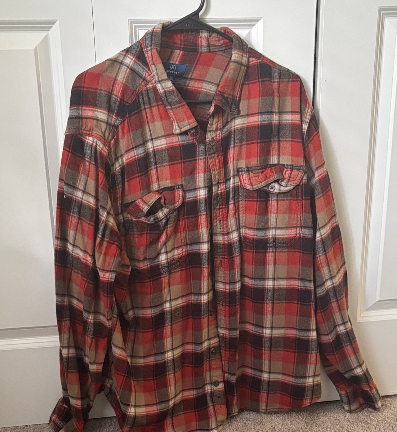 George Men's Long Sleeve Flannel Shirt