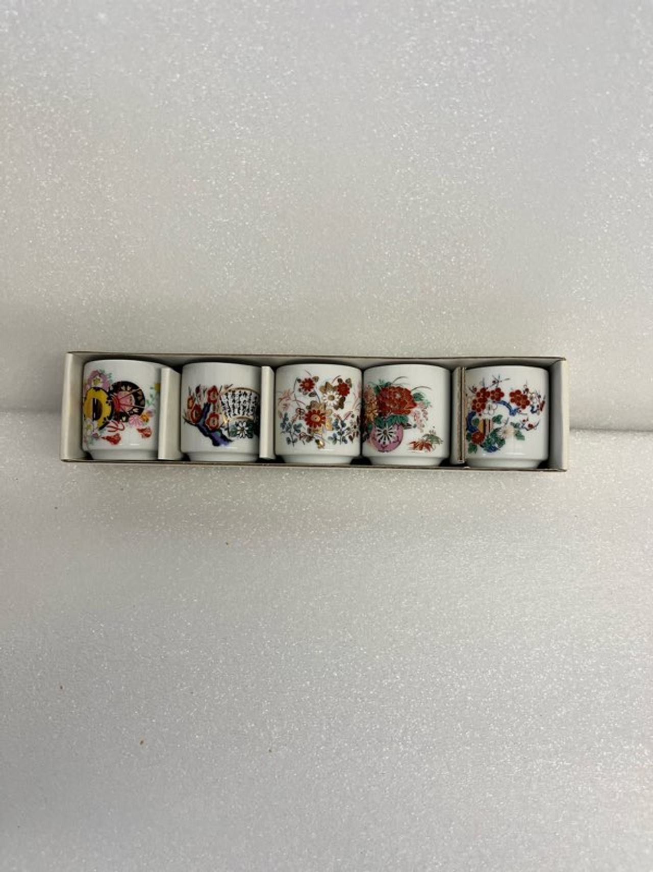 Vintage Japanese Porcelain Sake Cup Set of 5