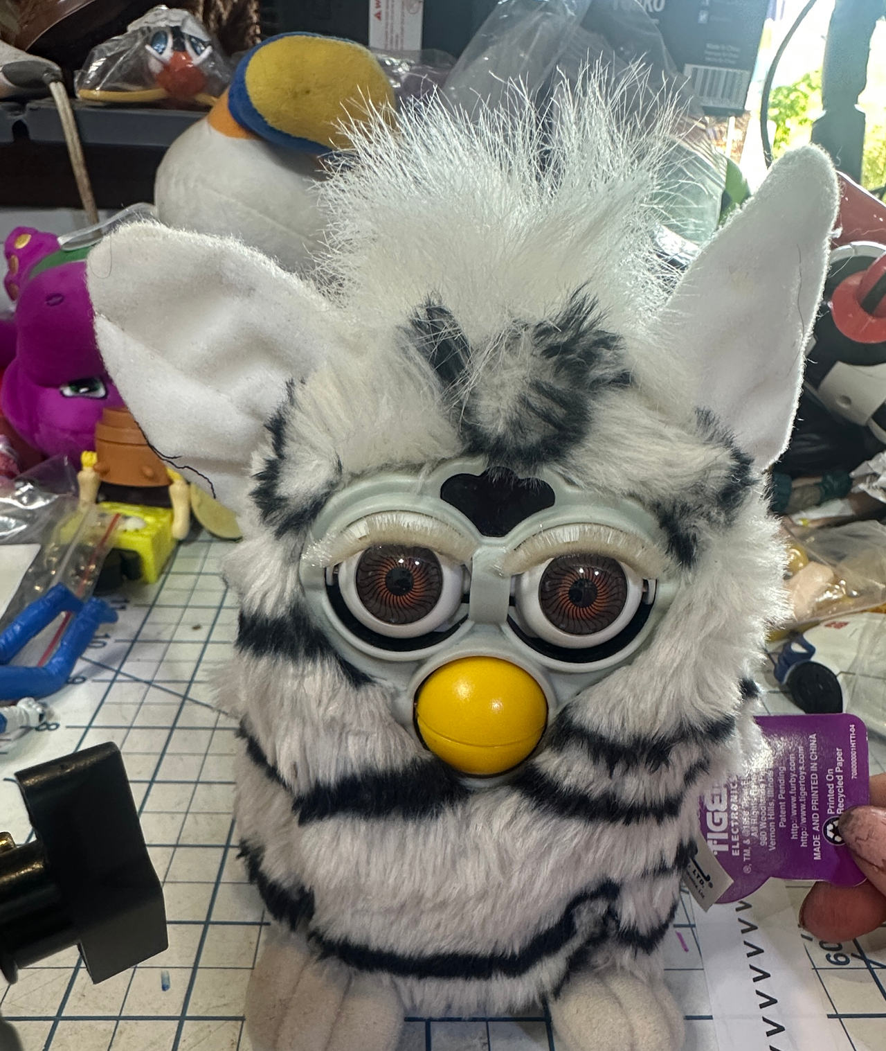 Tiger Electronics Furby Zebra black white stripe vtg 1998 with tags