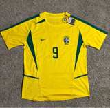 Nike Brazil 2002 Home Jersey Yellow Ronaldo #9 - Image 1
