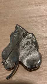 Vintage Silver Tone Leaf Brooch Pin - Image 3