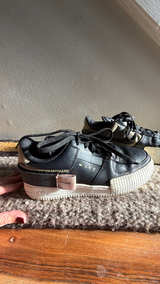 Nike Air Force 1 Low Black/Anthracite with Pink Accent 5.5Y - Image 2