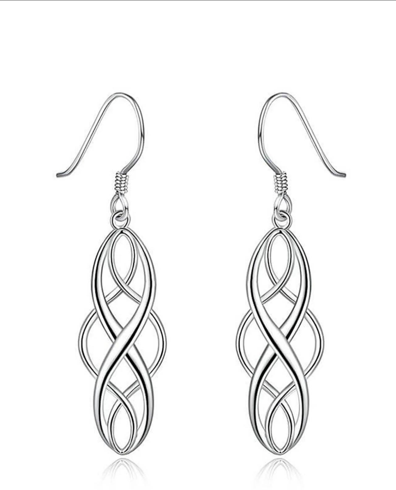 Sterling Silver Infinity Celtic Knot Dangle Earrings