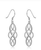 Sterling Silver Infinity Celtic Knot Dangle Earrings - Image 1