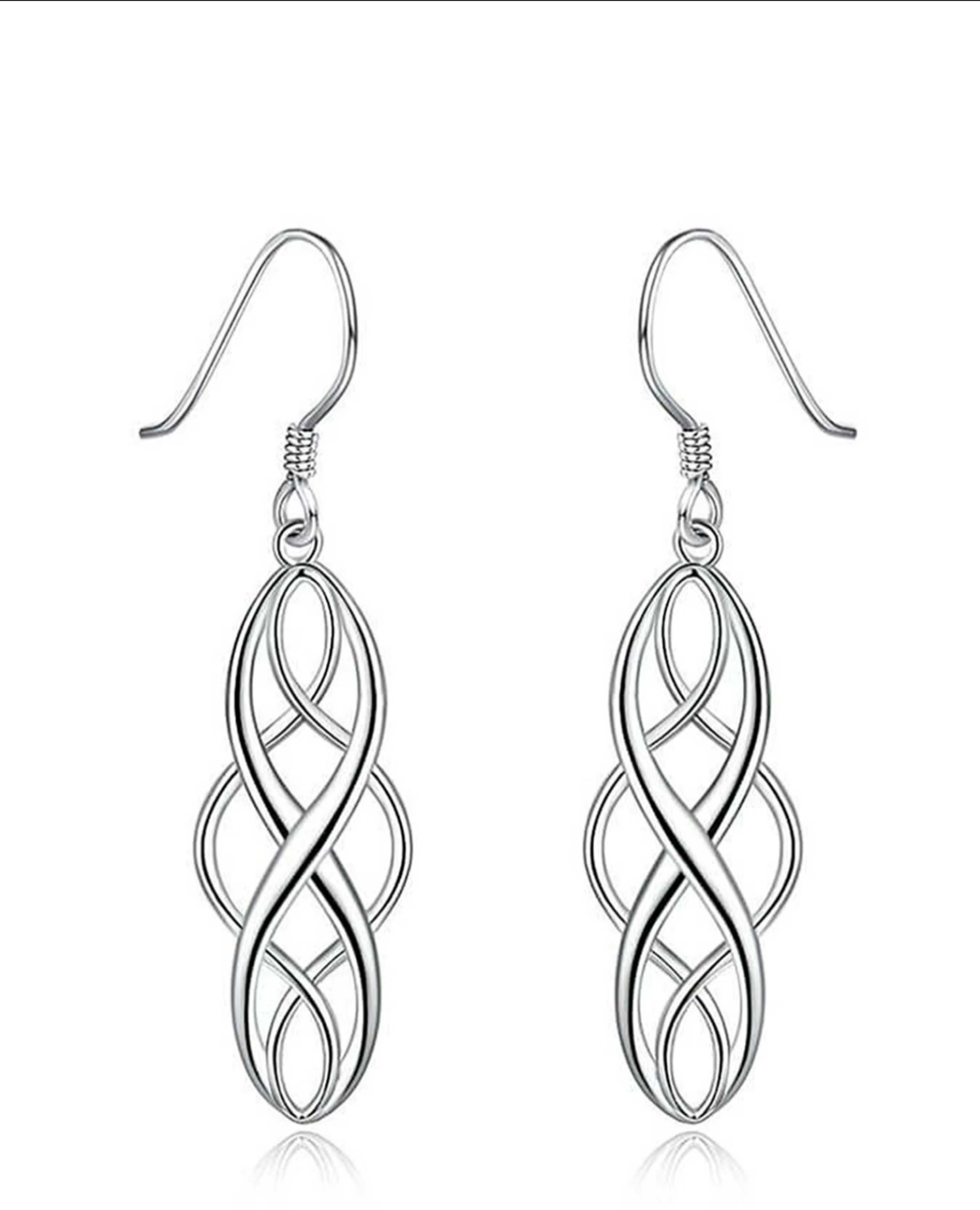 Sterling Silver Infinity Celtic Knot Dangle Earrings