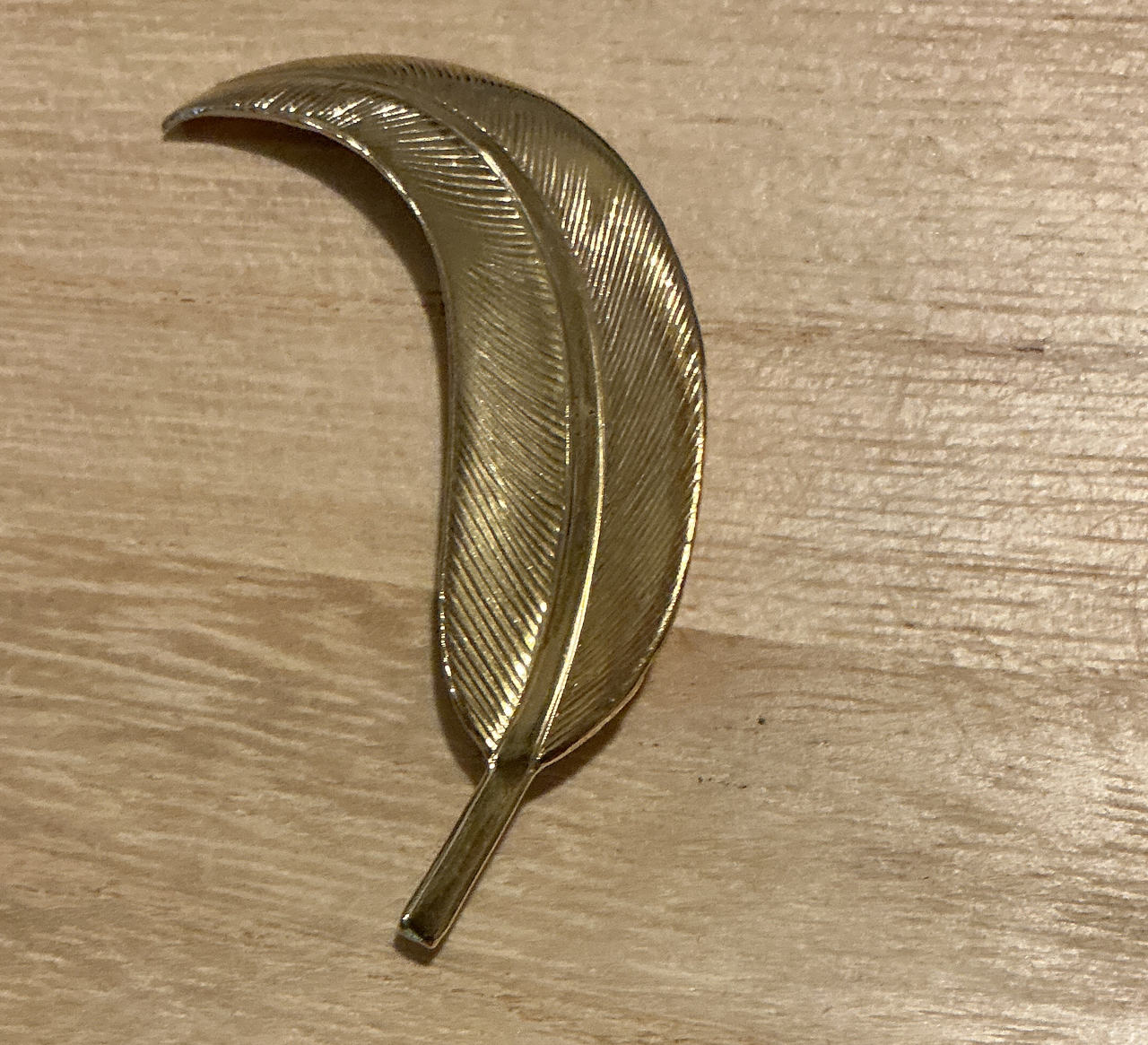 Trifari Vintage Gold Tone Feather Brooch