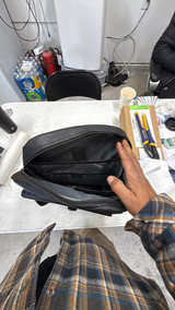 Kenneth Cole Reaction Modern Dilemma Black Leather Backpack - Image 3