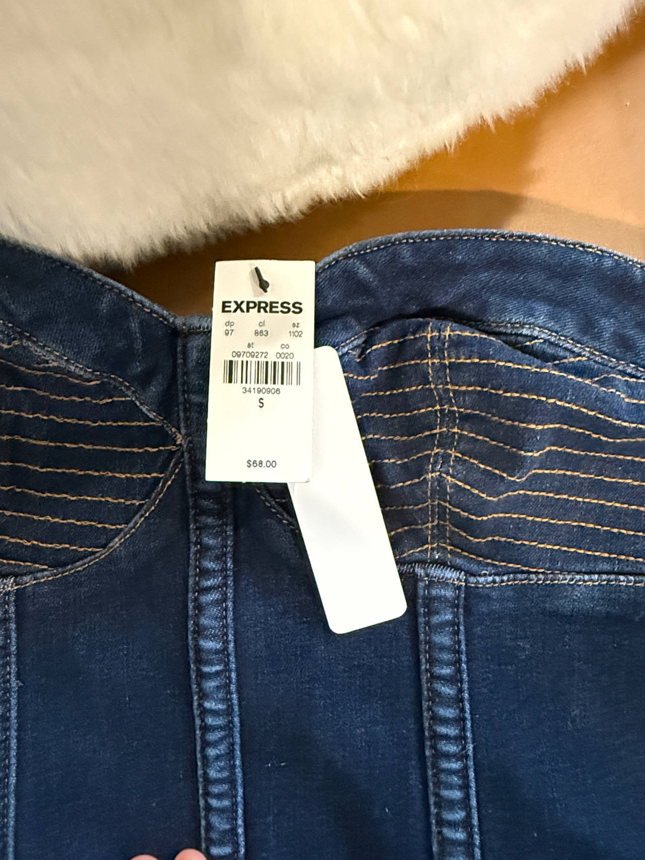 Express Denim Strapless Bustier Top