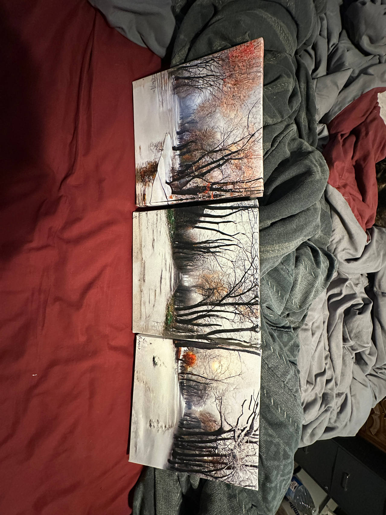 Winter Forest Path Canvas Wall Art Set