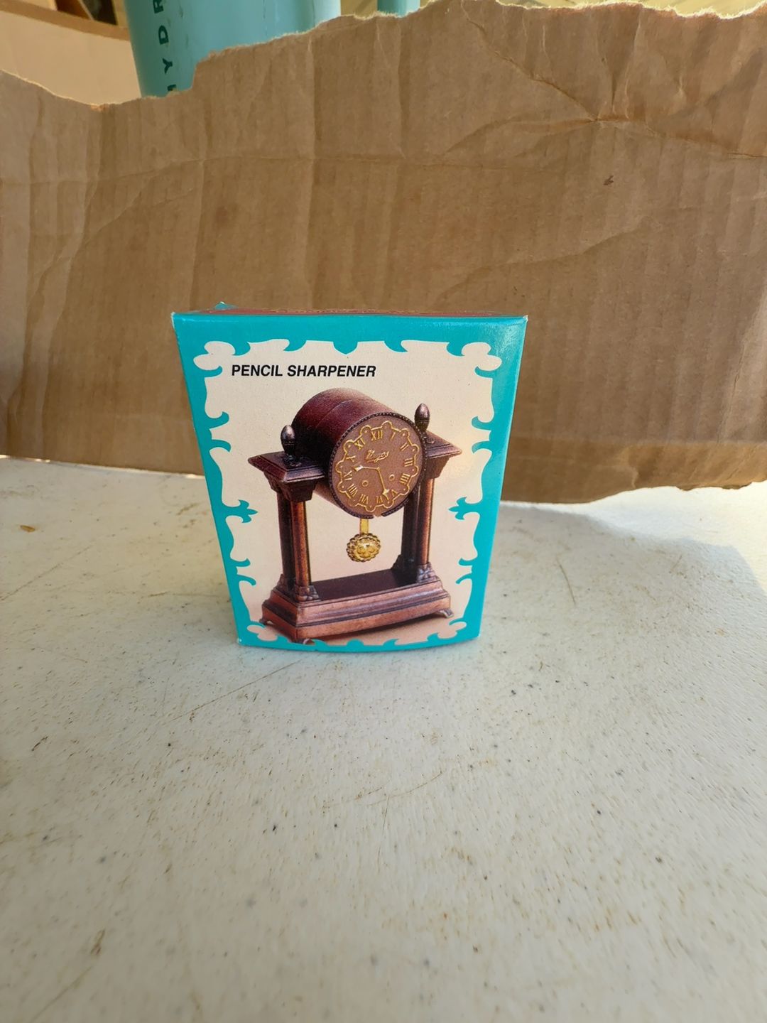 Vintage Die Cast Miniature Pencil Sharpener Clock