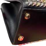 Louis Vuitton City Steamer MM Studded Black Leather Top Handle Crossbody Bag - Image 6