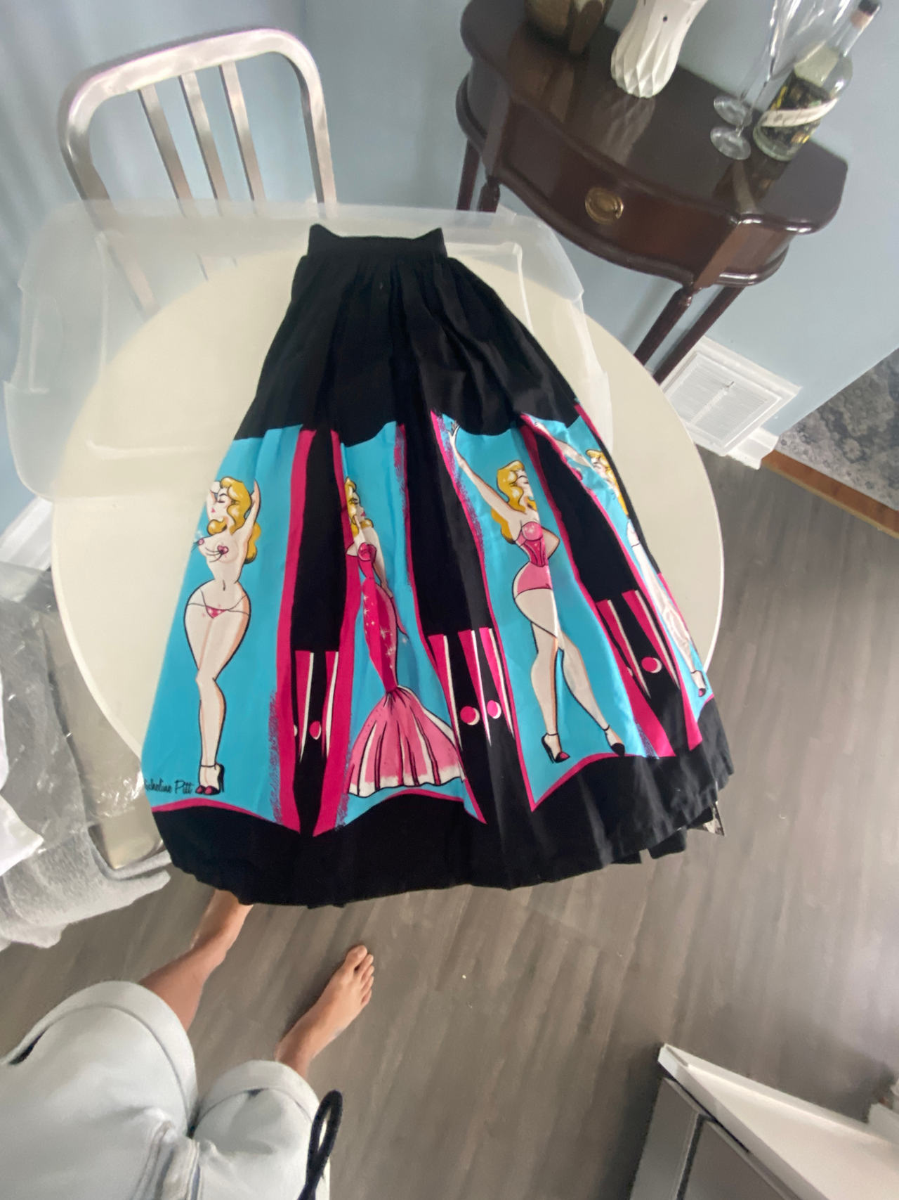 Pinup Couture by Micheline Pitt Burlesque Novelty Circle Skirt