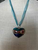 Murano Glass Heart Pendant Necklace - Image 2
