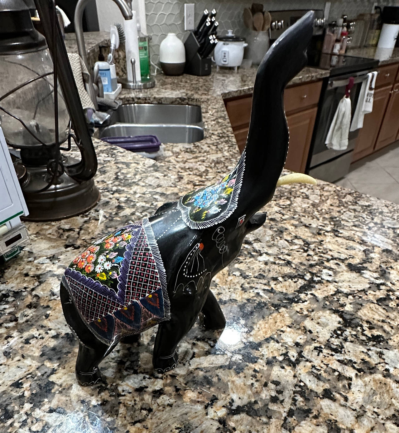 Hand-Painted Thai Elephant Figurine