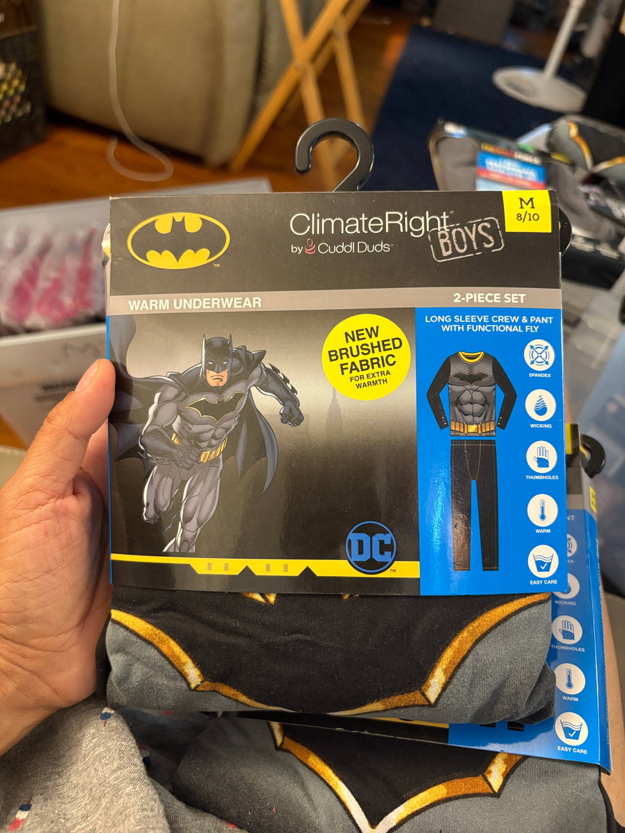 ClimateRight by Cuddl Duds Boys Warm Underwear 2-Piece Set Batman