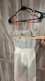 Xhilaration Striped and Polka Dot Dress small orange black white - Image 4