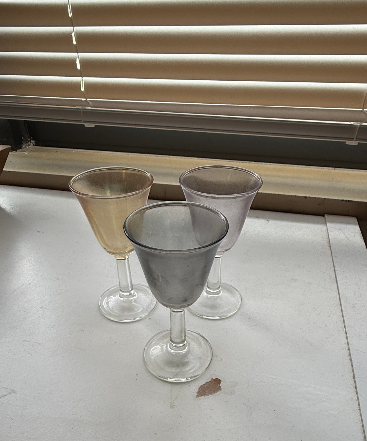 Vintage Frosted Multi-Color Cordial Glasses