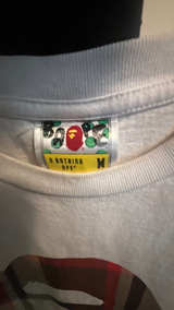 A New Bathing Ape BAPE Check Big Ape Head Tee White size Medium - Image 3