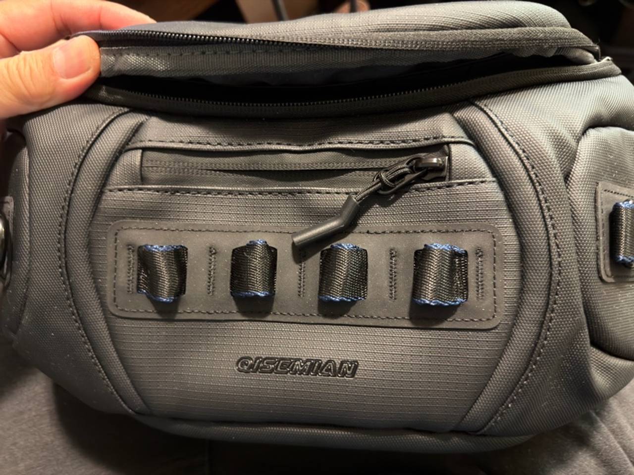 Large Black Oxford Fabric Camera Shoulder Bag