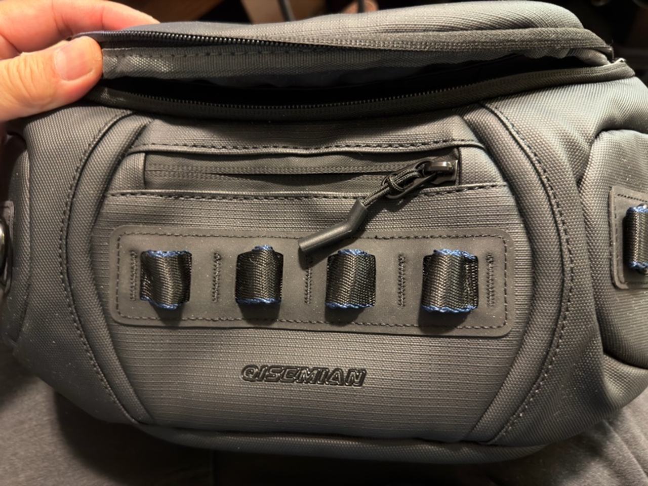 Large Black Oxford Fabric Camera Shoulder Bag