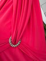 Tadashi Shoji Red Halter Neck Embellished Evening Gown - Image 2