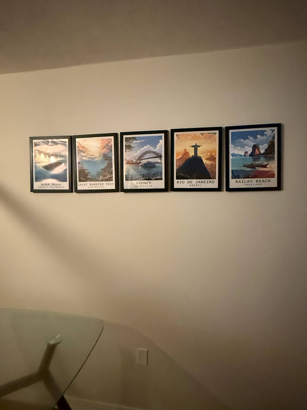 Framed Vintage Travel Poster Set (13 pieces)