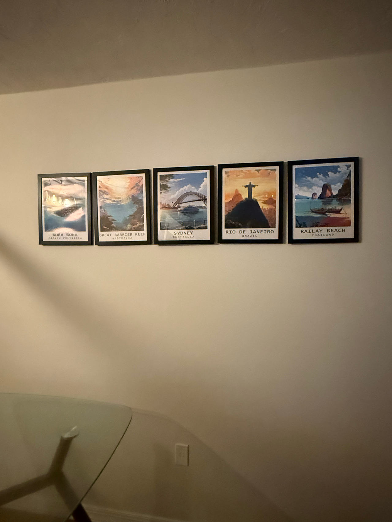 Framed Vintage Travel Poster Set (13 pieces)