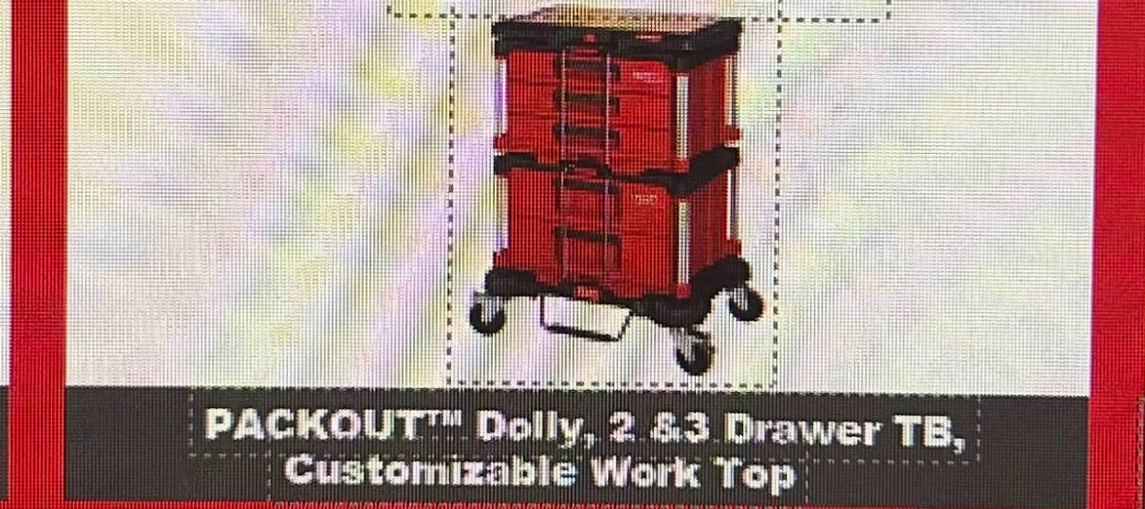Milwaukee PACKOUT Dolly, 2 & 3 Drawer Tool Box, and Work Top Bundle