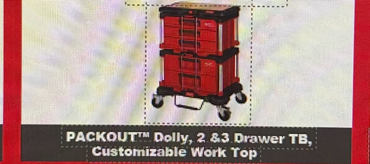 Milwaukee PACKOUT Dolly, 2 & 3 Drawer Tool Box, and Work Top Bundle