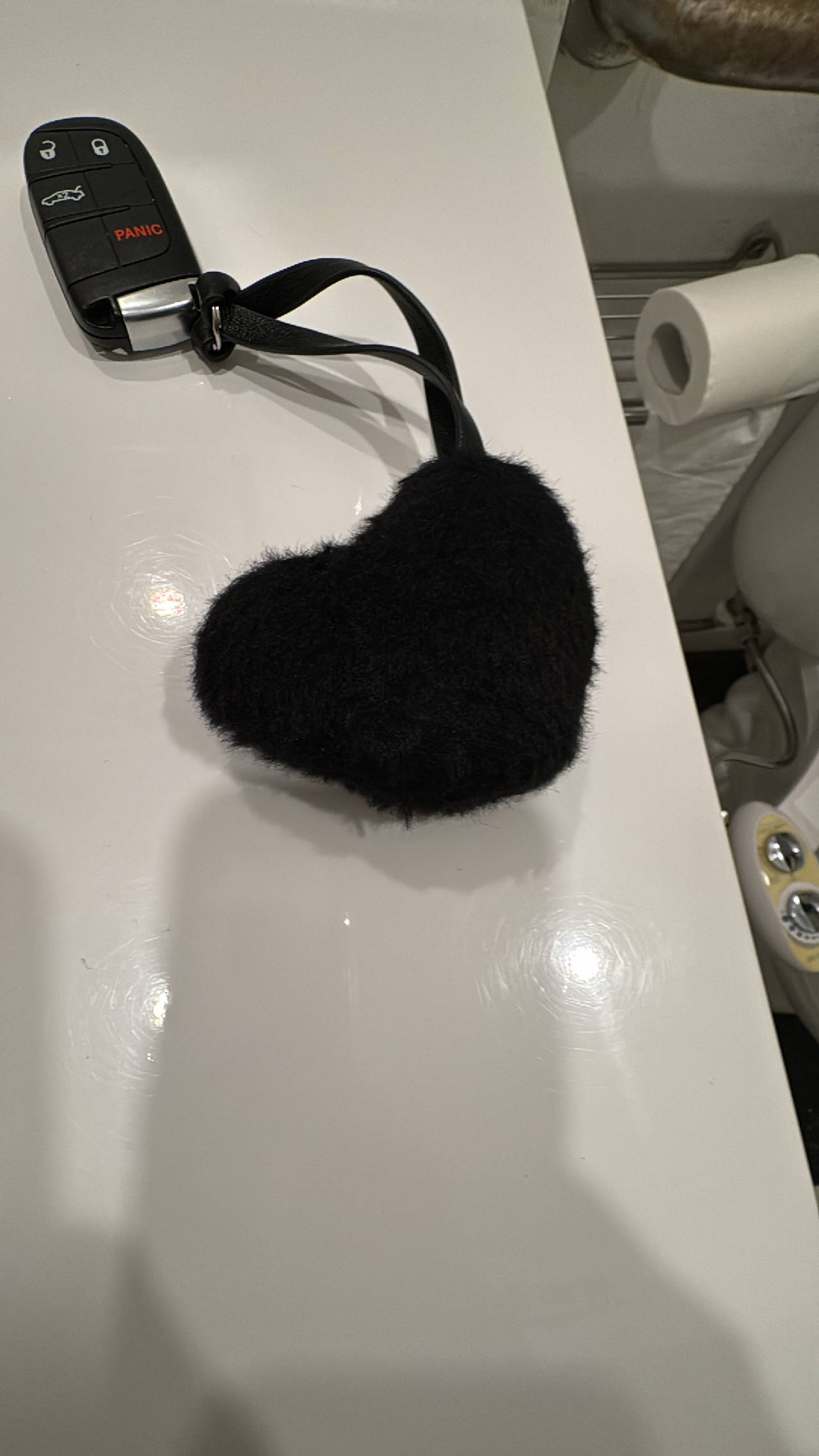 Fuzzy Heart Keychain Betsy Johnston 