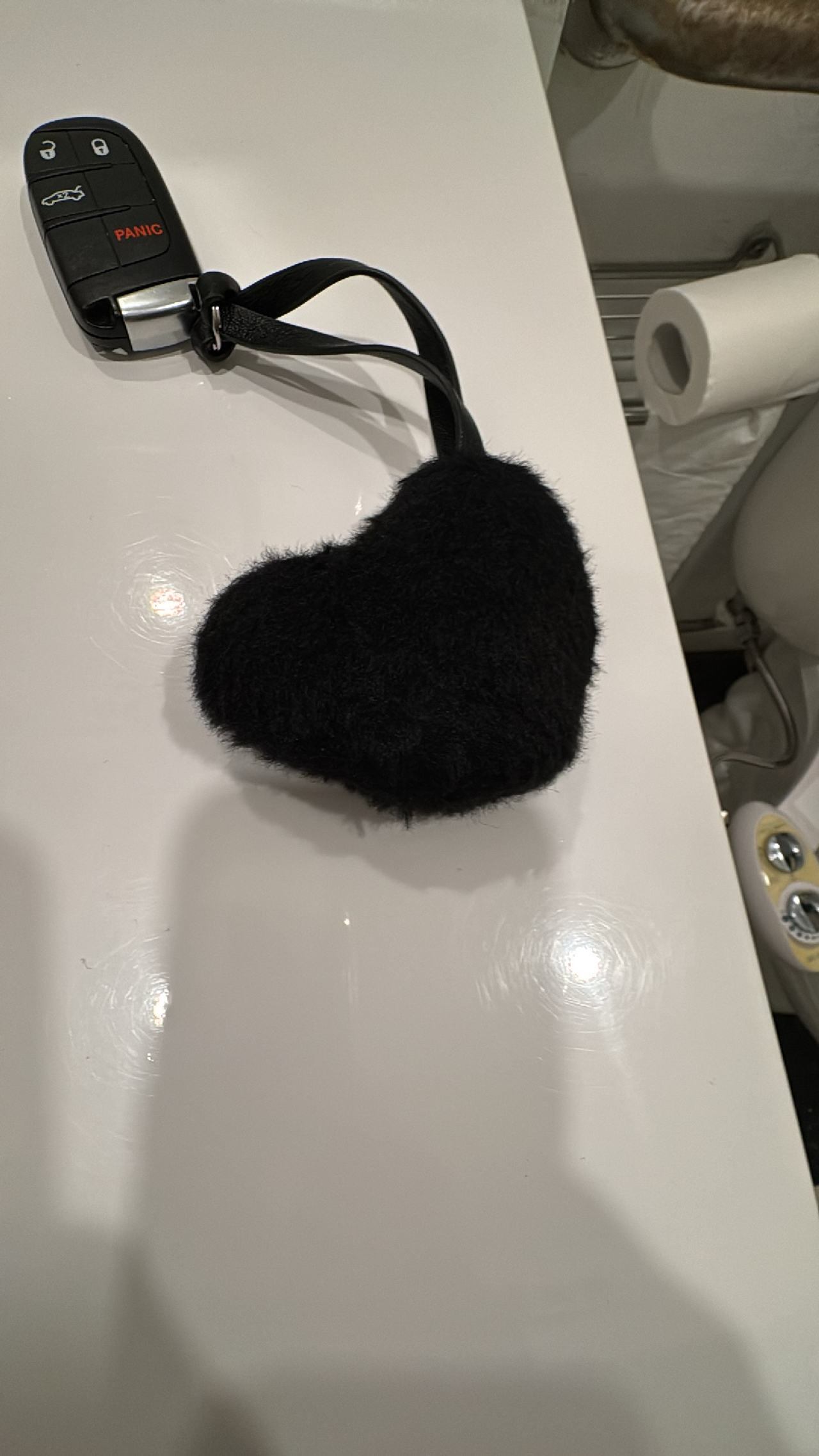 Fuzzy Heart Keychain Betsy Johnston 