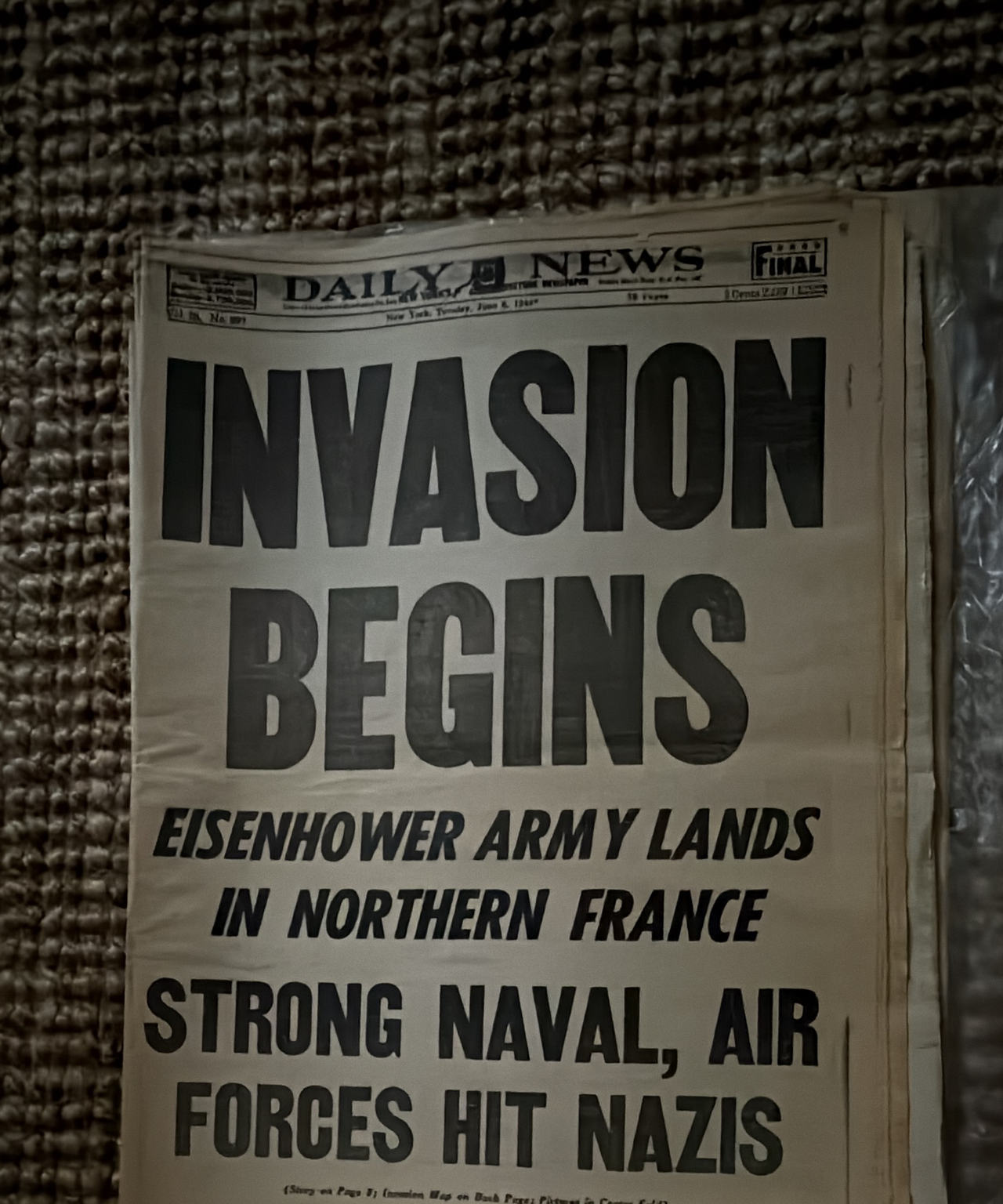 New York Daily News June 6, 1944 D-Day Newspaper