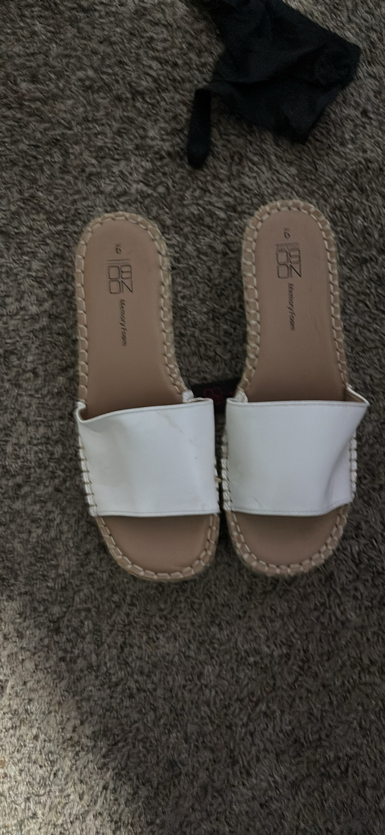 No Boundaries Women's Memory Foam Espadrille Slide Sandals
