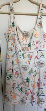 Abercrombie & Fitch Square Neck Floral Mini Dress with Fruit Postcard Print XL - Image 2