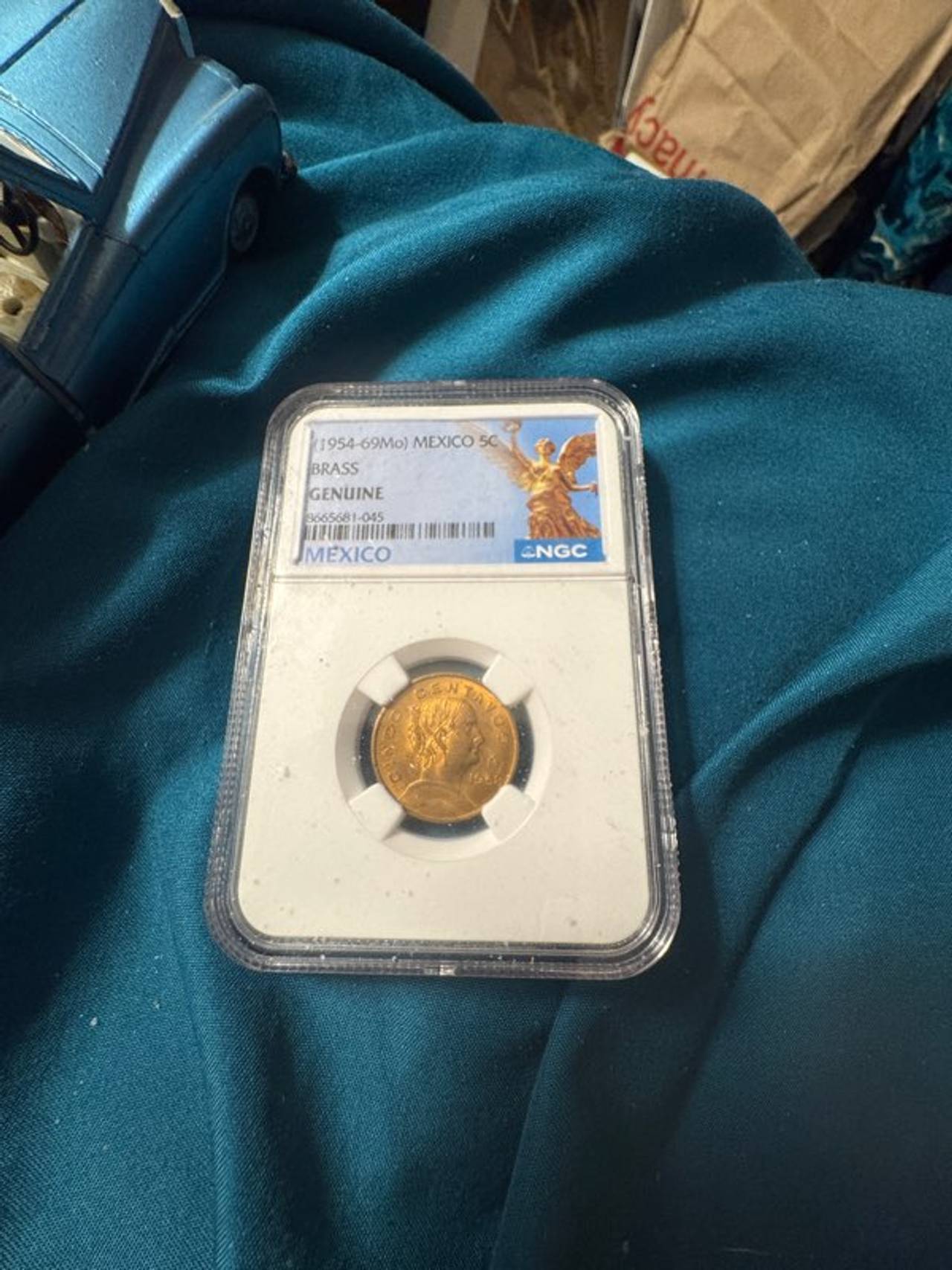 Mexico 5 Centavos Coin looks Uncirculated wrist mint luster! Encapsulated by NCG
