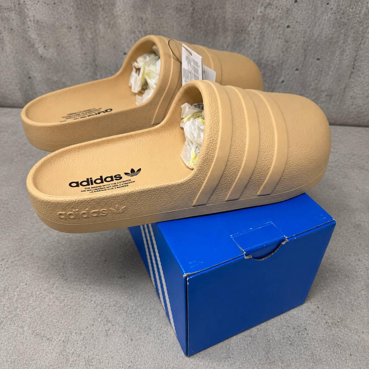 adidas Adifom Adilette Mule Desert Sand slip on