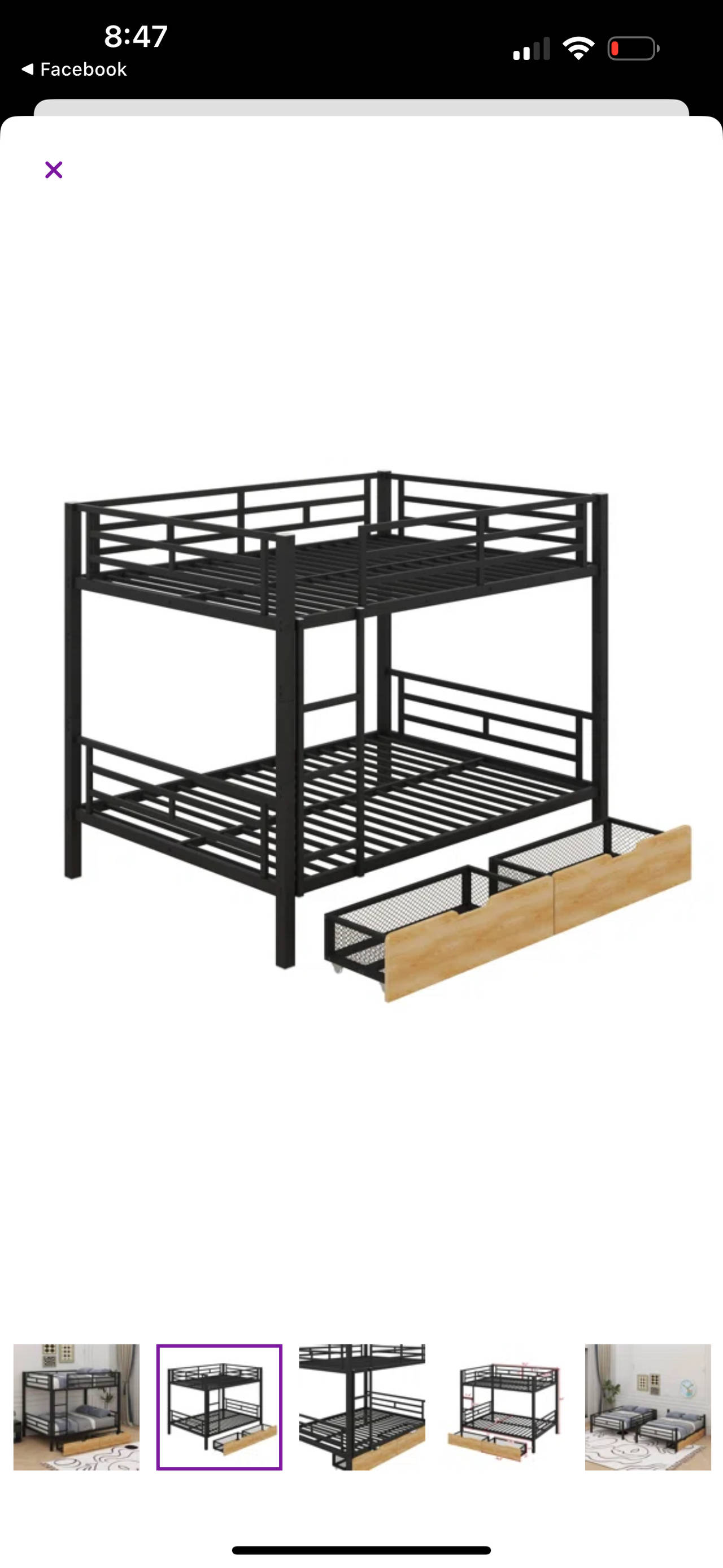 Metal Bunk Bed with Storage Drawers